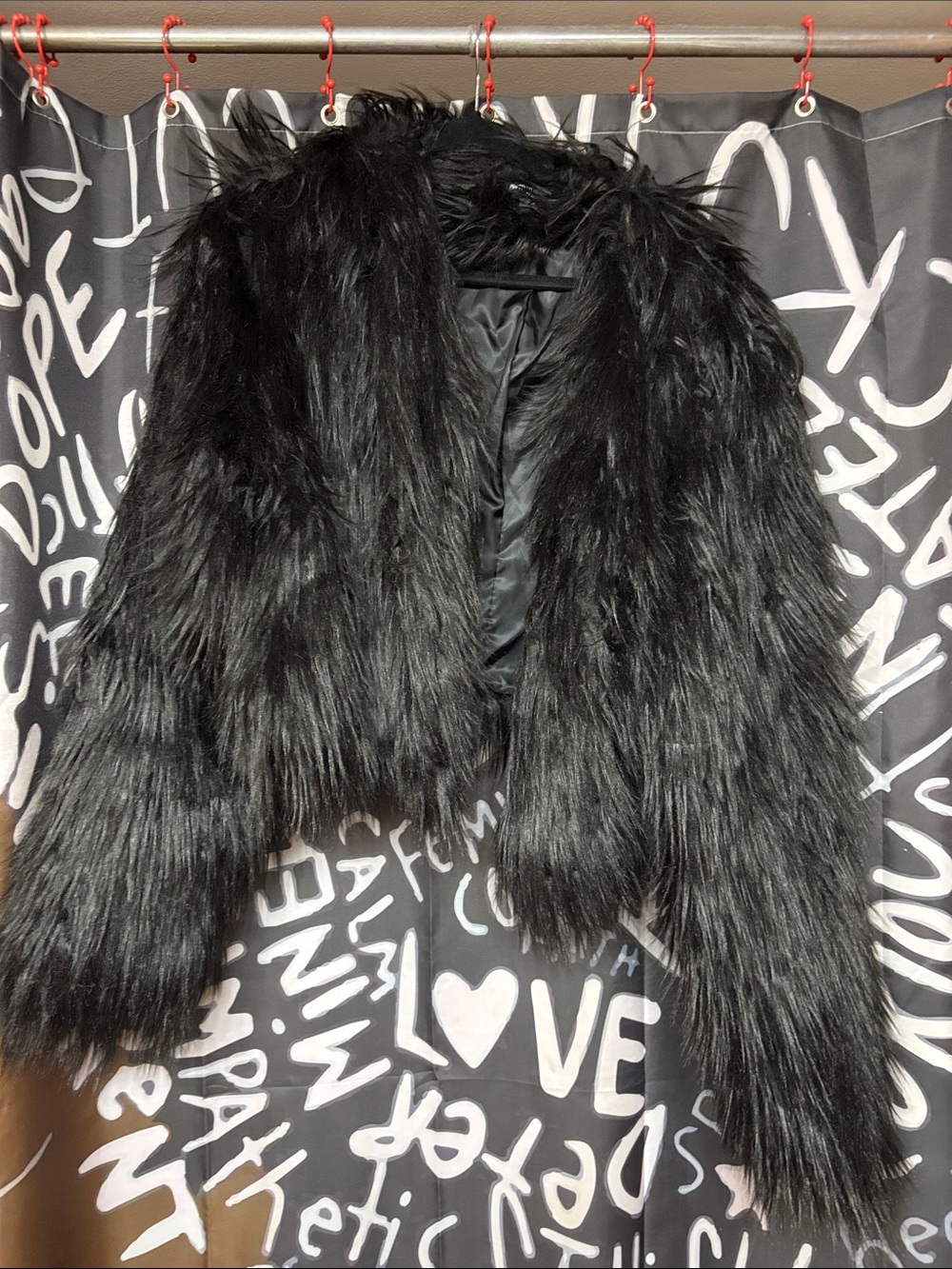 PrettyLittleThing Black Faux Fur Teddy Jacket